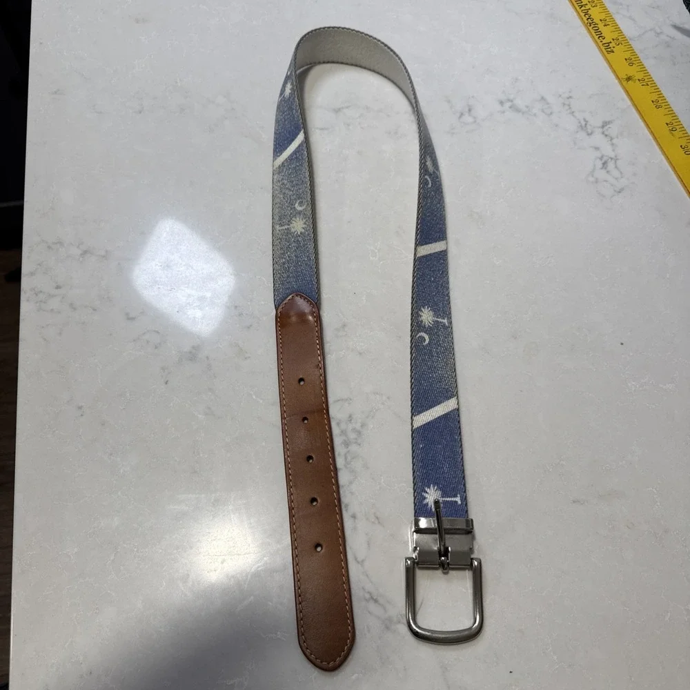 Doc Murphy‎ Reversible 31- 36Blue & White Golf Belt  Palm Trees